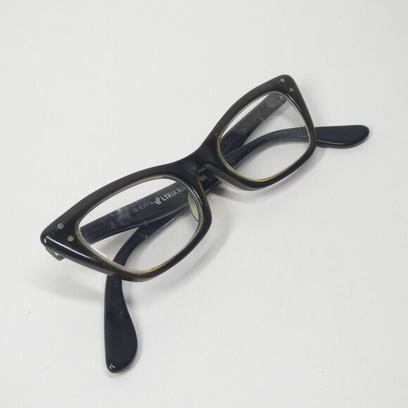Bausch & Lomb 4-5 1/4 Vintage Cat Eye Glasses Frames Cateye MCM 1960s - Picture 2 of 13